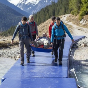 Мобильный надувной понтонный мост для автомобилей и техники